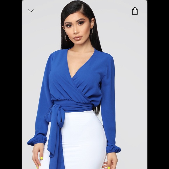 Fashion Nova Tops - Fashion Nova Little White Lies Top - Royal Blue